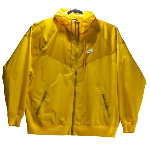 Nike XL Yellow Hooded Windbreaker Jacket - Picture 3 of 11